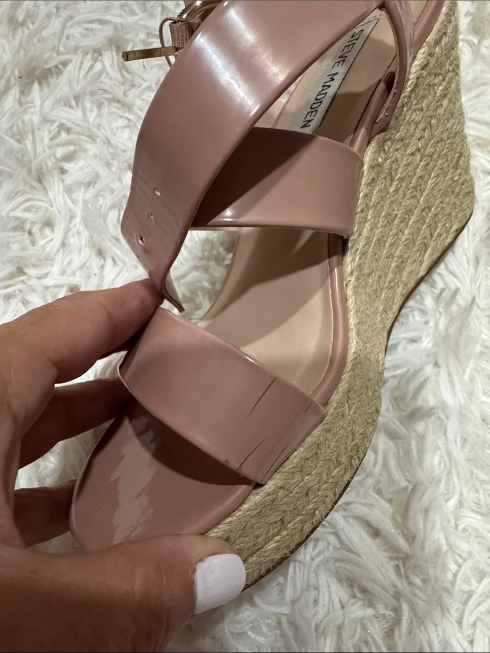 Steve Madden Blush Pink Platform Wedge Sandals